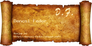 Dencsi Fedor névjegykártya